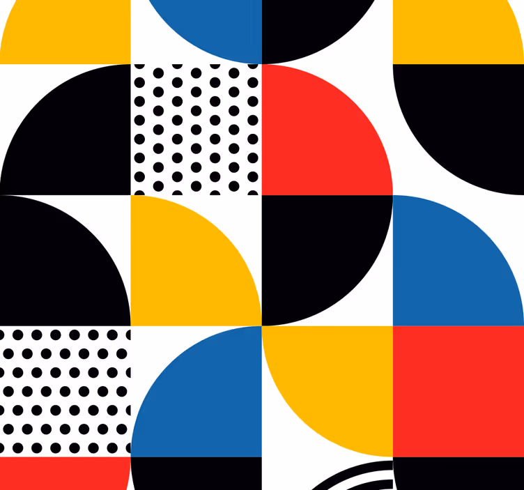 Carta da parati geometrica fusione di cerchi geometrici - TenStickers