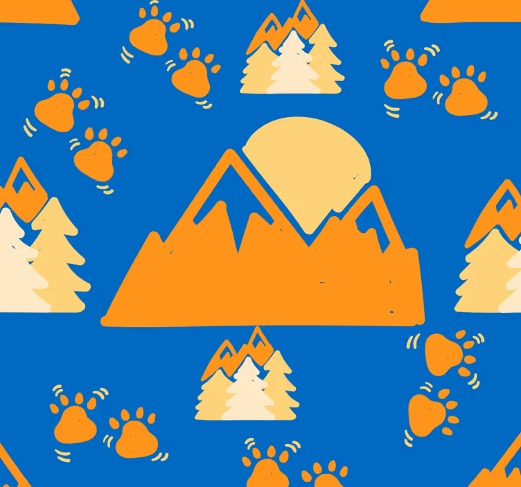 Carta da parati neonato avventura dell'orso di montagna - TenStickers