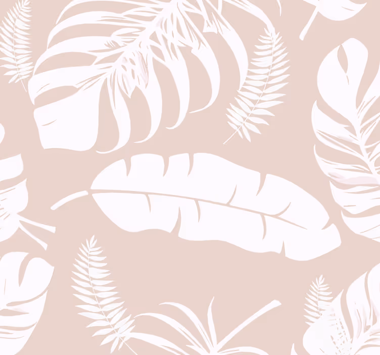 Carta da parati beige foglie di banana - TenStickers