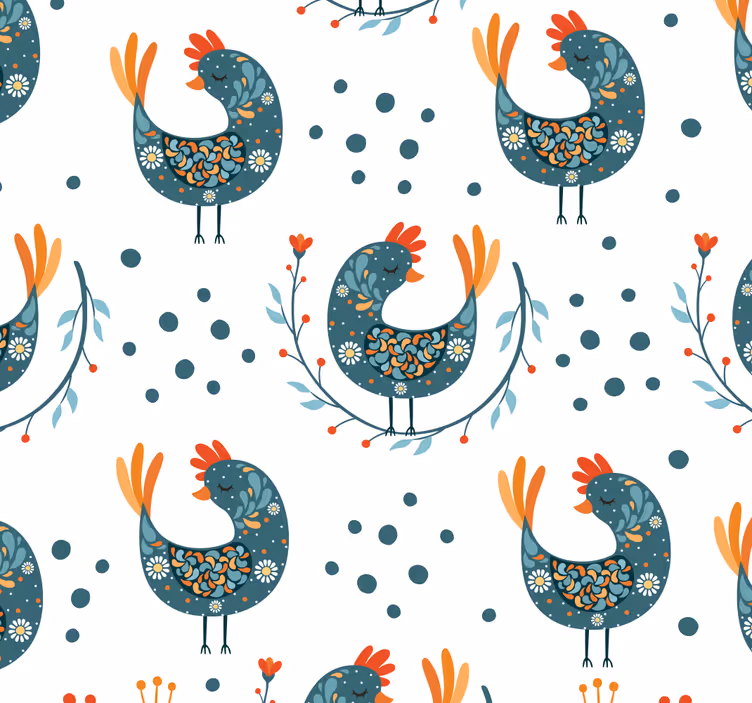 Carta da parati animali motivo popolare del gallo - TenStickers