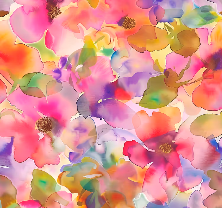 Carta da parati ingresso disegno di fiori multicolori - TenStickers