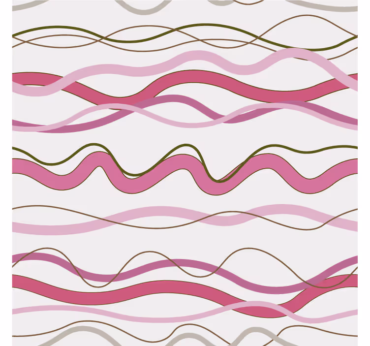 Carta da parati corridoio strisce ondulate rosa - TenStickers
