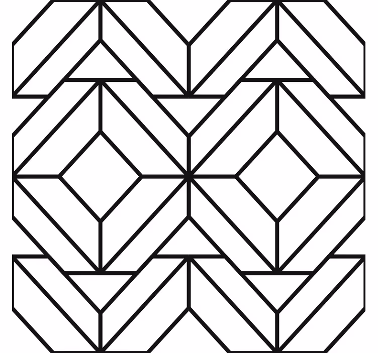Carta da parati moderna motivo geometrico bianco e nero - TenStickers