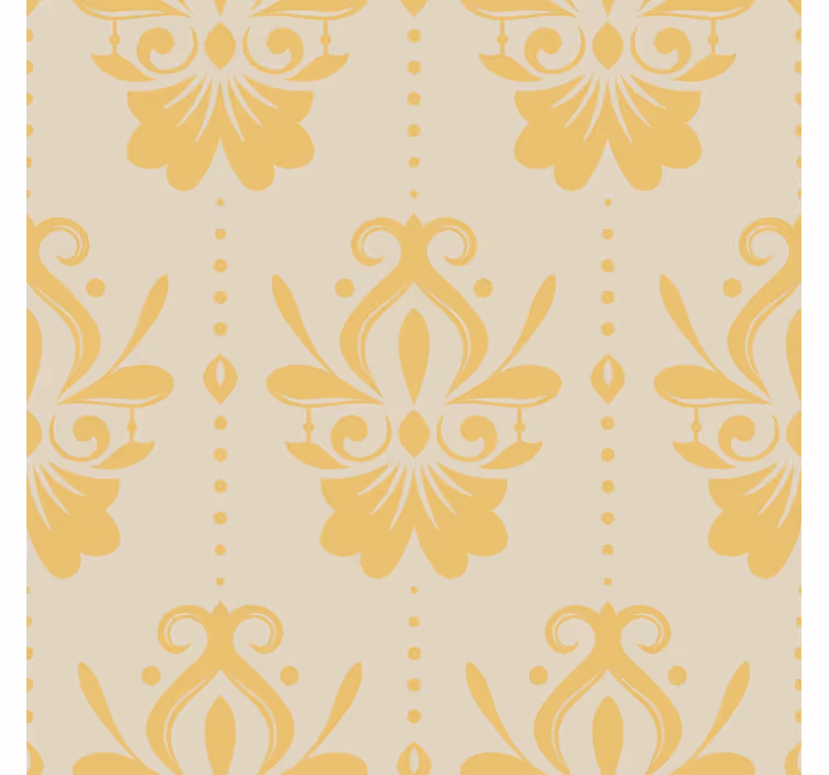 Carta da parati barocco giallo crema - TenStickers