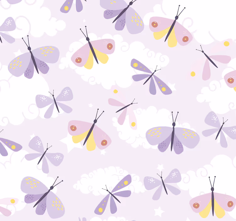 Carta da parati farfalle pastello - TenStickers