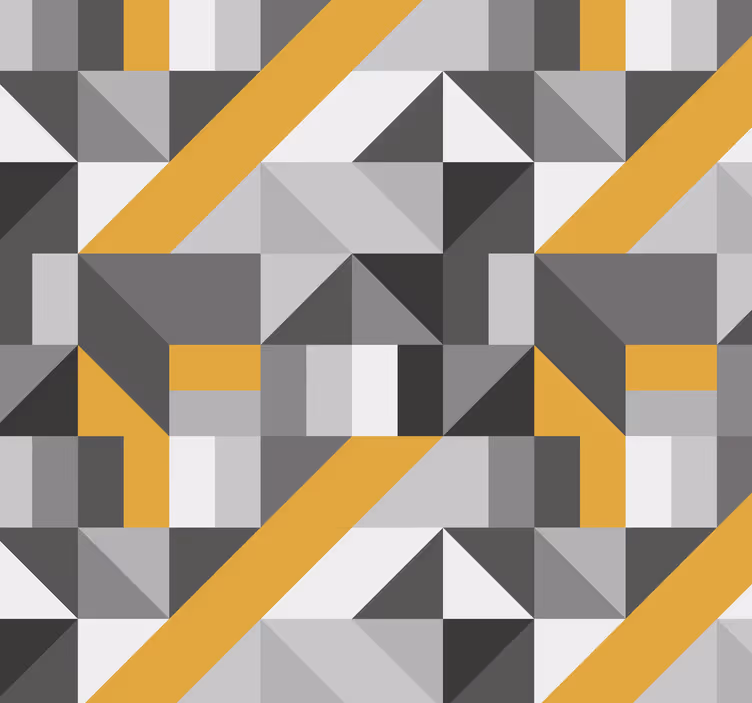 Carta da parati triangoli Motivo geometrico con elementi dorati - TenStickers