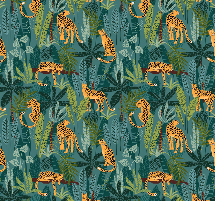 Carta da parati giungla 3 leopardo nella giungla - TenStickers