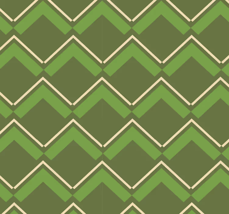 Carta da parati effetto zig zag verde - TenStickers