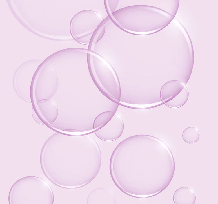 Carta da parati geometrica bolle rosa - TenStickers