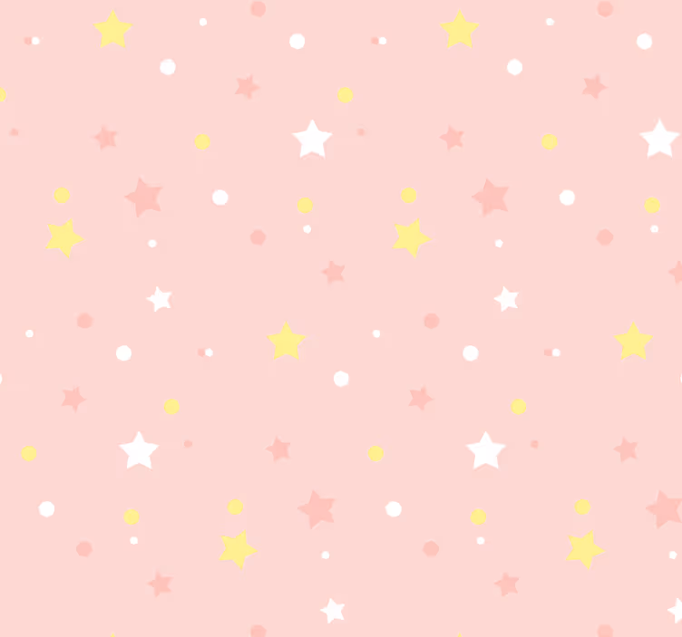 Carta da parati stelle con lo sfondo rosa - TenStickers