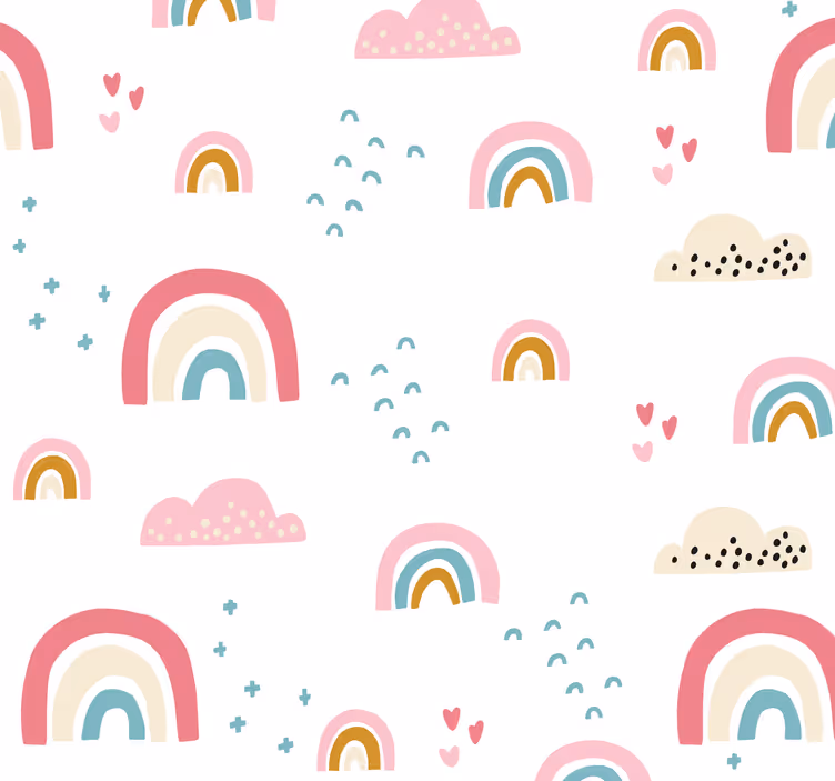 Carta da parati camera da letto con arcobaleni - TenStickers