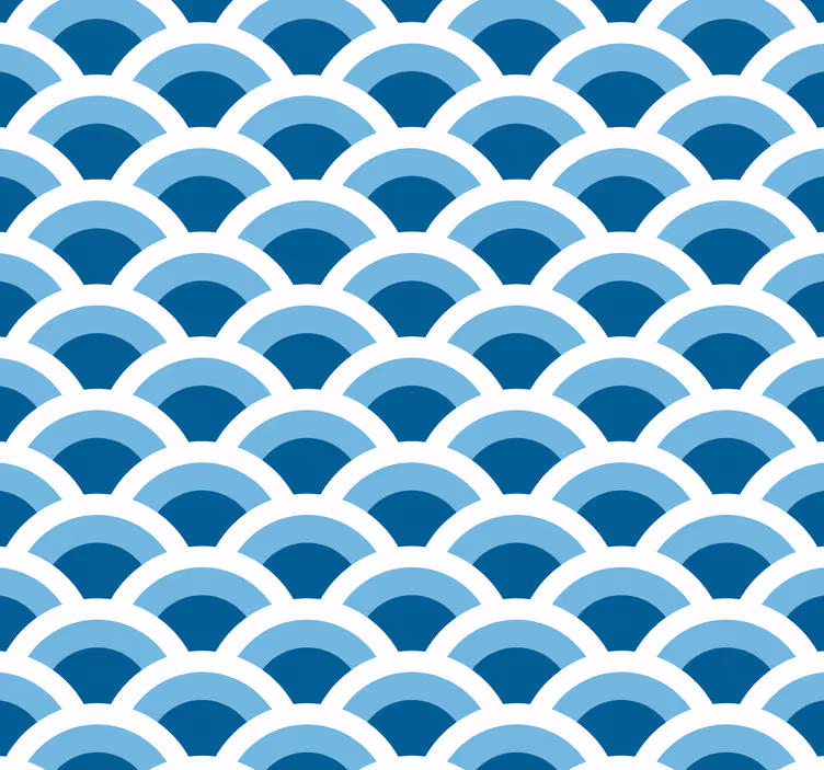 Carta da parati per bagno squame di pesce blu - TenStickers