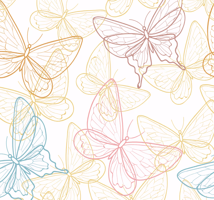carta da parati con sagome di farfalle - TenStickers