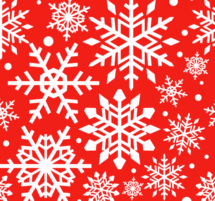Carta da parati soggiorno Fiocchi di neve rossi - TenStickers