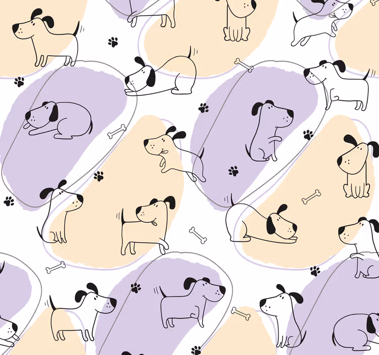 carta da parati modello di cani stile nordico - TenStickers