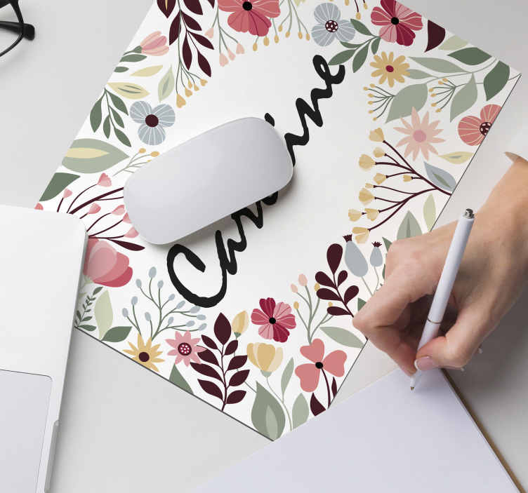 Tappetino mouse con nome fiori personalizzati - TenStickers