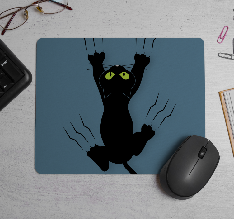Tappetino mouse originale Gatto divertente che afferra il tappeti - TenStickers