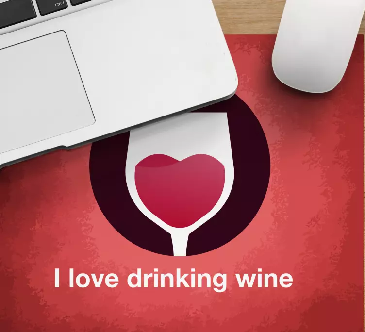 Tappetino mouse originale Amo bere vino - TenStickers