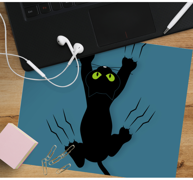 Tappetino mouse originale Gatto divertente che afferra il tappeti - TenStickers