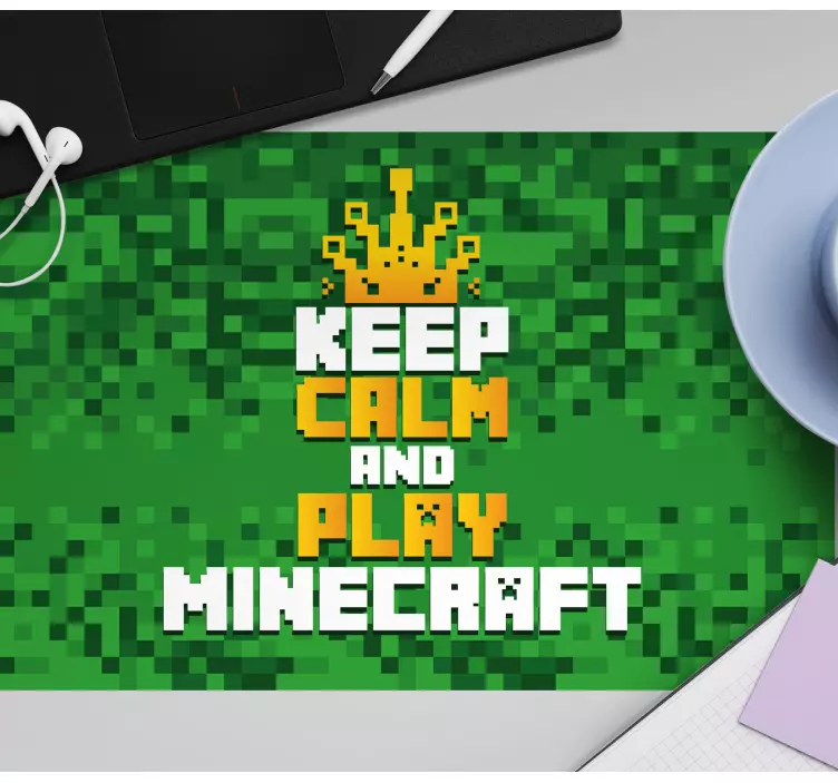 Poggiapolso mouse gaming Stai calmo e gioca a minecraft - TenStickers