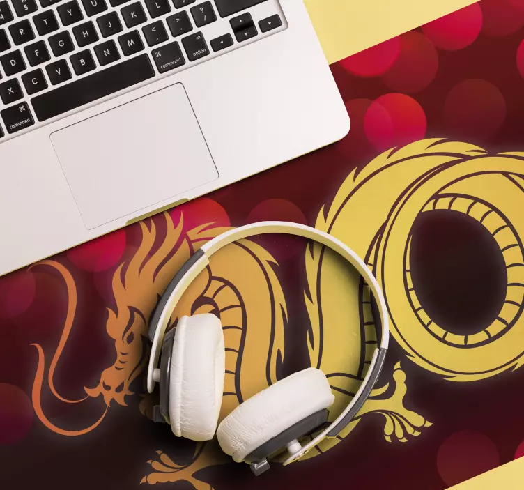 Tappetino mouse anime illustrazione drago dorato - TenStickers