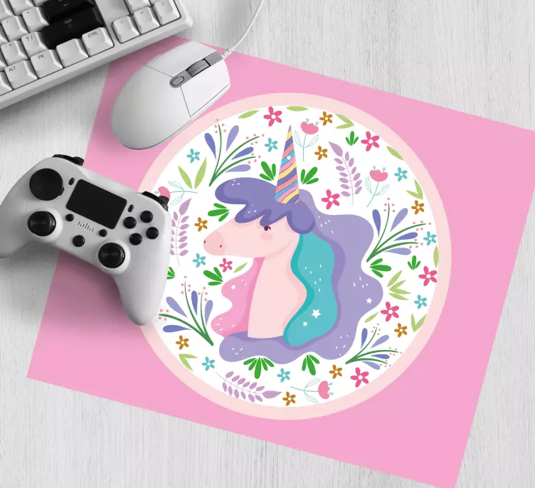 Tappetino mouse anime illustrazione unicorno giocoso - TenStickers