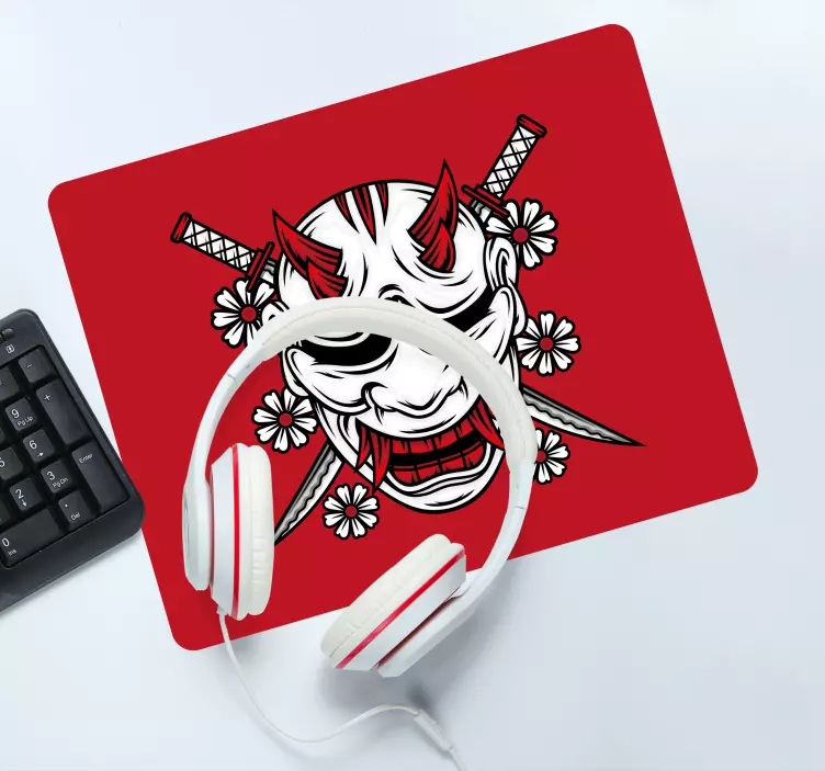 Tappetino mouse anime maschera oni minacciosa - TenStickers