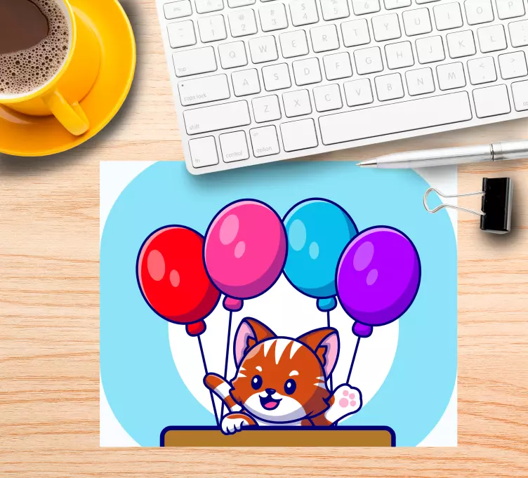 Tappetino mouse anime palloncini gattini carini - TenStickers