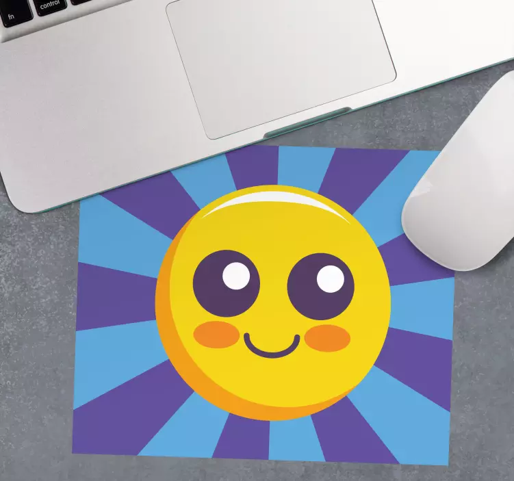 Tappetino mouse anime volto di sole felice - TenStickers