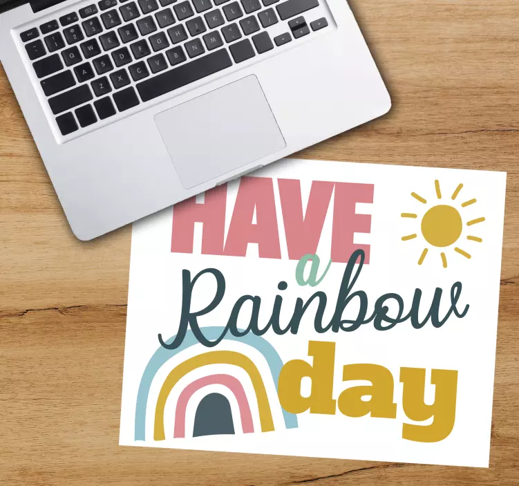 Tappetino mouse con frase abbiate un arcobaleno - TenStickers