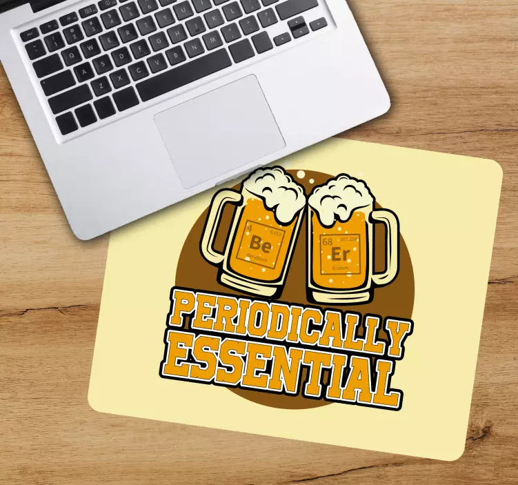 Tappetino mouse con frase chimica della birra - TenStickers