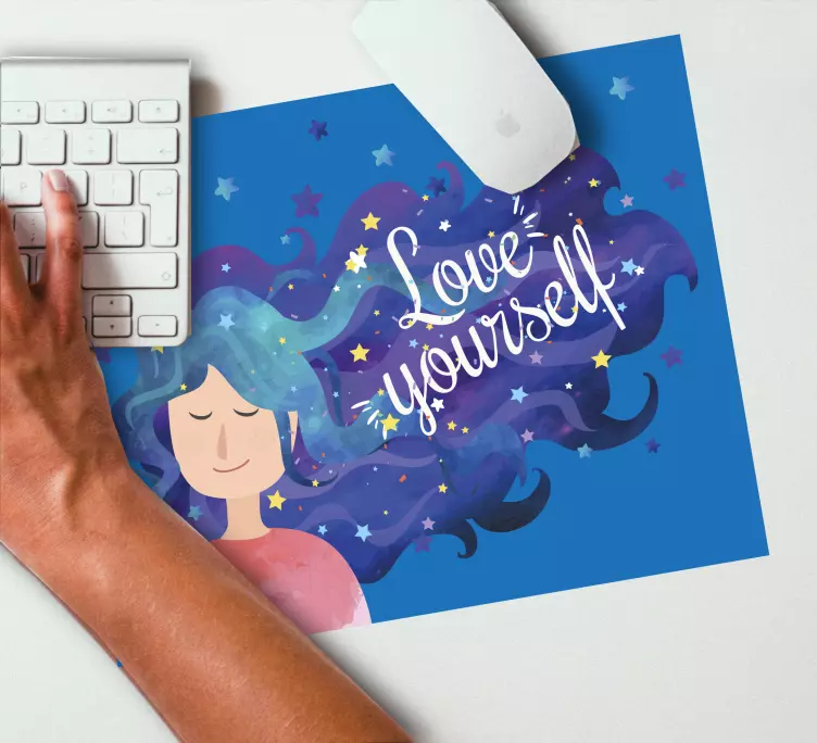 Tappetino mouse con frase ispirazione per capelli stellati - TenStickers