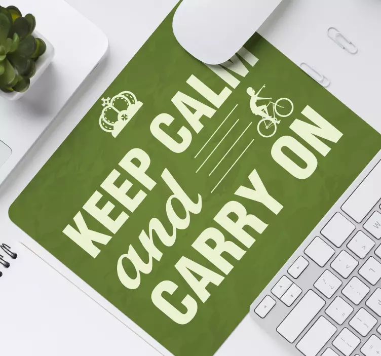 Tappetino mouse con frase mantieni la calma e pedala - TenStickers