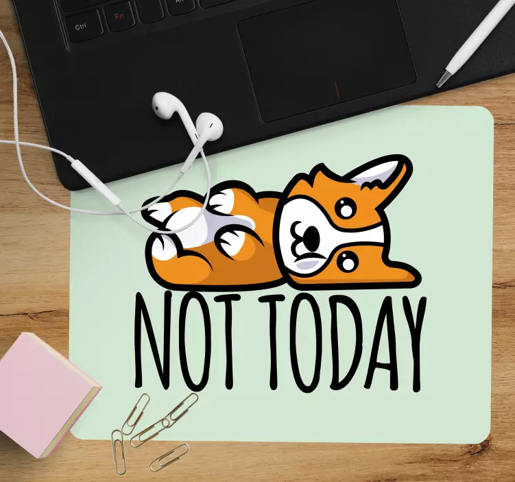 Tappetino mouse con frase volpe giocosa - TenStickers