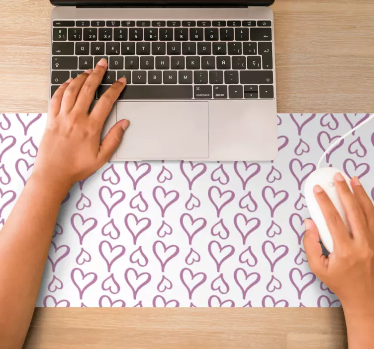 Tappetino mouse con motivi e texture a cuori - TenStickers