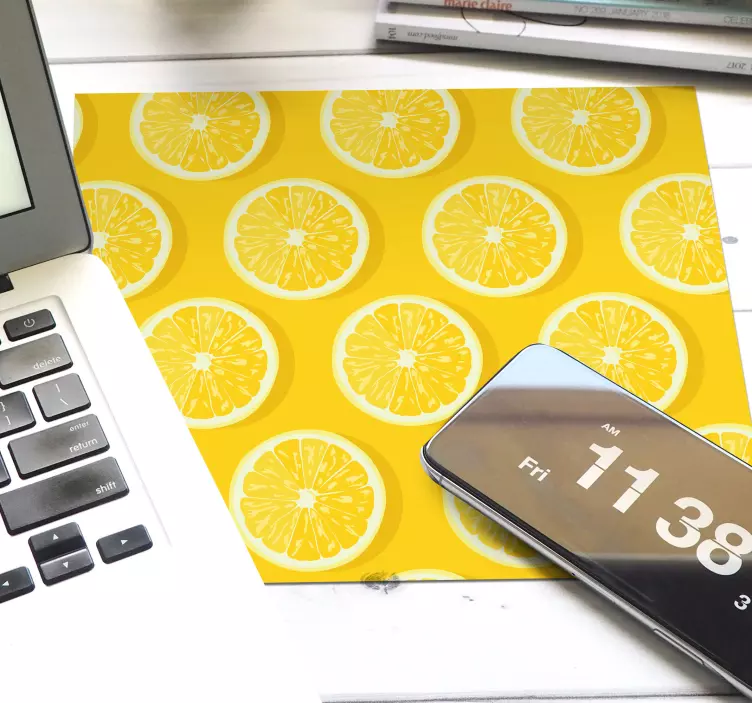 Tappetino mouse con motivi e texture a fette di limone - TenStickers