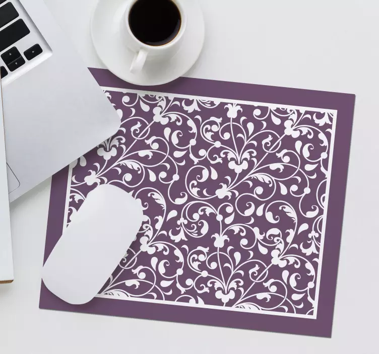 Tappetino mouse con motivi e texture a vortice floreale - TenStickers