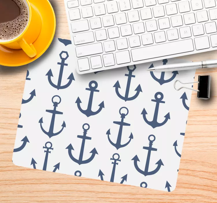 Tappetino mouse con motivi e texture ancora nautica - TenStickers