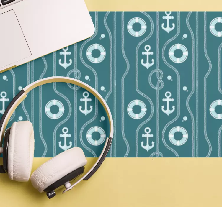 Tappetino mouse con motivi e texture ancore nautiche - TenStickers