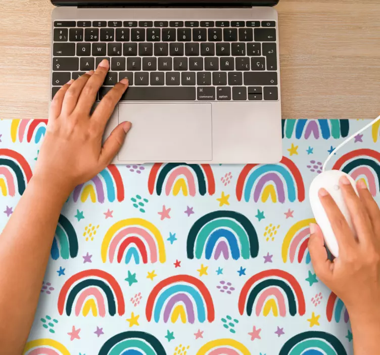 Tappetino mouse con motivi e texture arcobaleno colorati - TenStickers