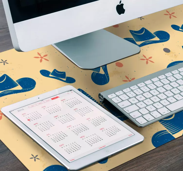 Tappetino mouse con motivi e texture cappello da cowboy - TenStickers