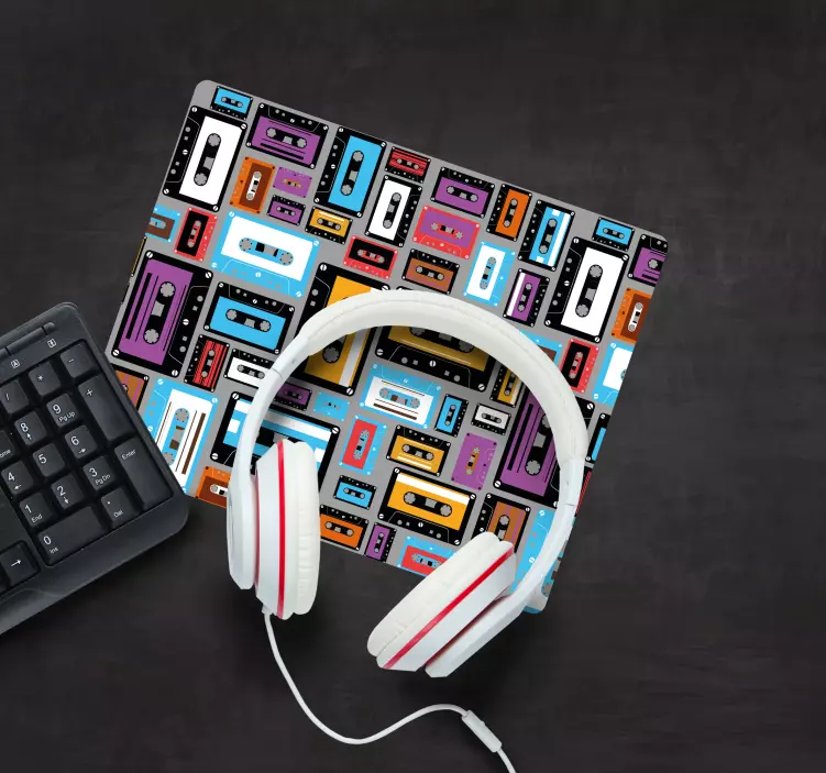 Tappetino mouse con motivi e texture cassette colorate - TenStickers