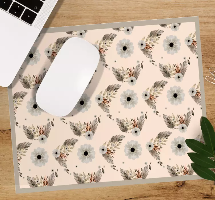 Tappetino mouse con motivi e texture composizione floreale - TenStickers