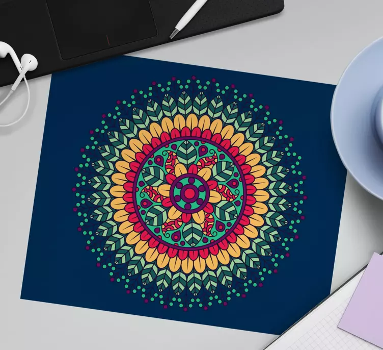 Tappetino mouse con motivi e texture design mandala colorato - TenStickers