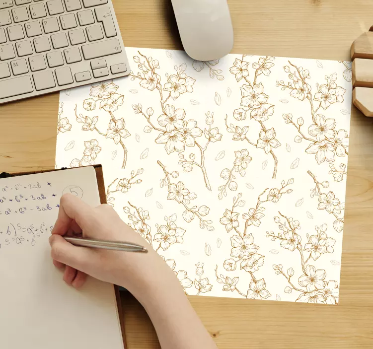 Tappetino mouse con motivi e texture disegno floreale - TenStickers