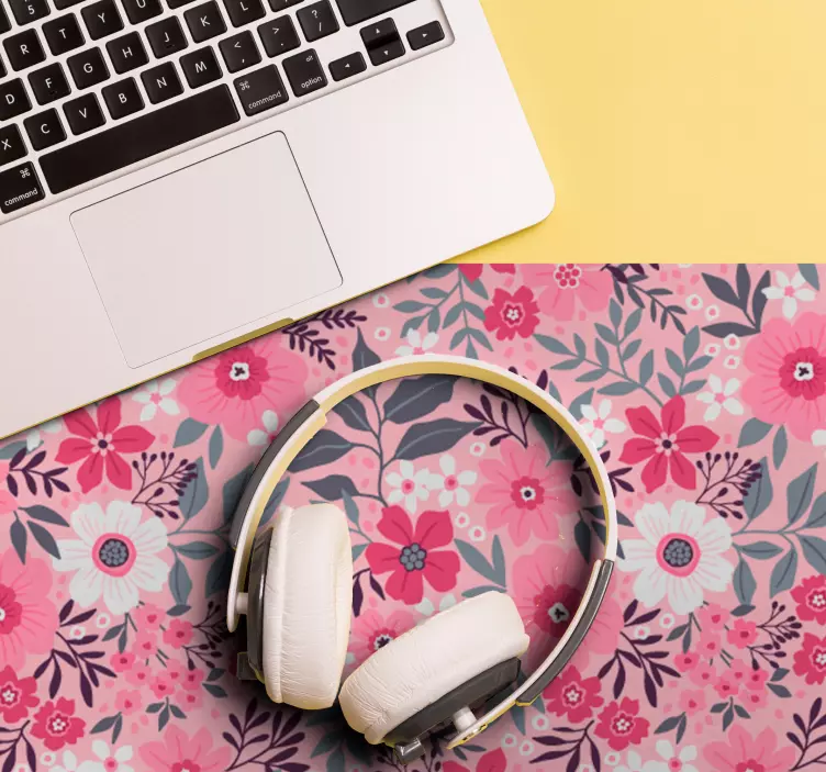 Tappetino mouse con motivi e texture motivo floreale rosa - TenStickers