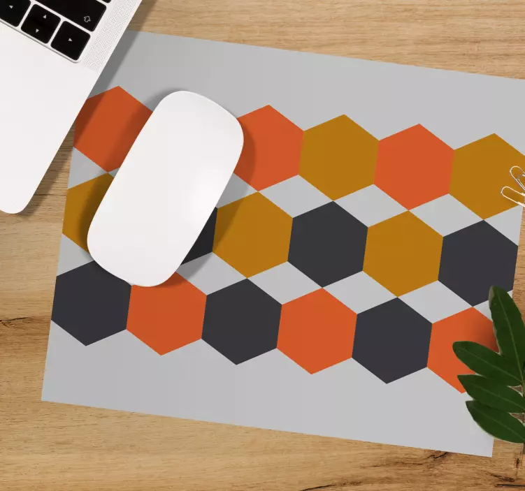 Tappetino mouse con motivi e texture disposizione esagonale - TenStickers