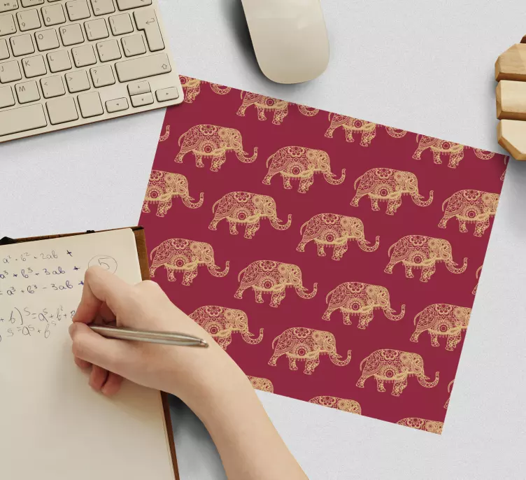 Tappetino mouse con motivi e texture elefante giocoso - TenStickers
