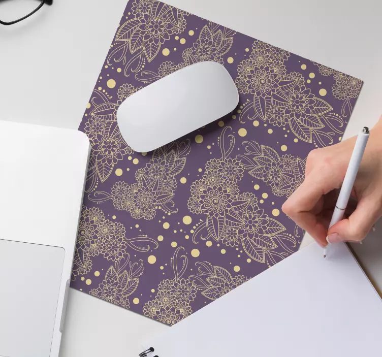 Tappetino mouse con motivi e texture eleganza floreale - TenStickers