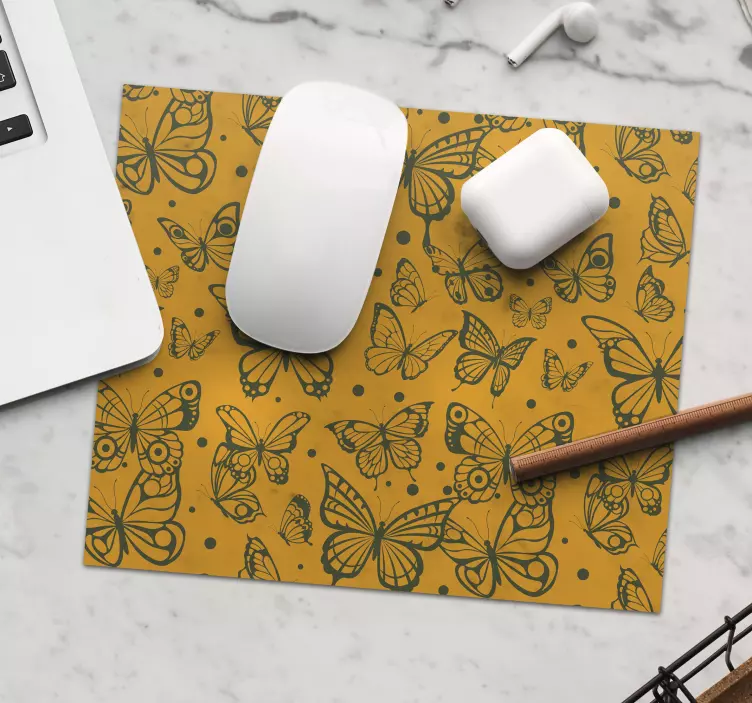 Tappetino mouse con motivi e texture farfalle - TenStickers